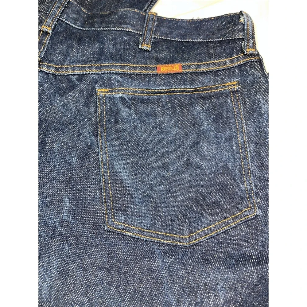 vintage‎ Rustler mens dark blue jeans 36x30 Cowboy Rodeo Western